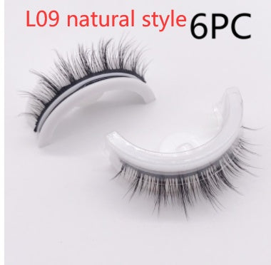 Återanvändbara 3D Mink Lashes naturliga falska ögonfransar Självhäftande falska limmar fria lass Makeup ögonfrans Extens Silk ögonfransar