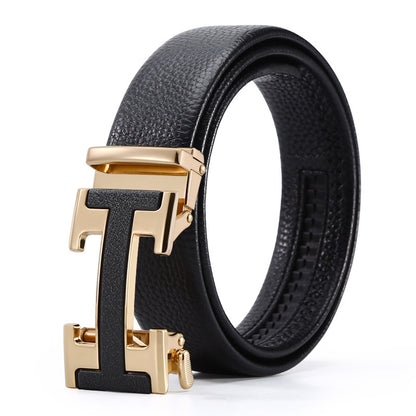 Men's Automatic Leather Buckle Business Belt - Professional Efficiency