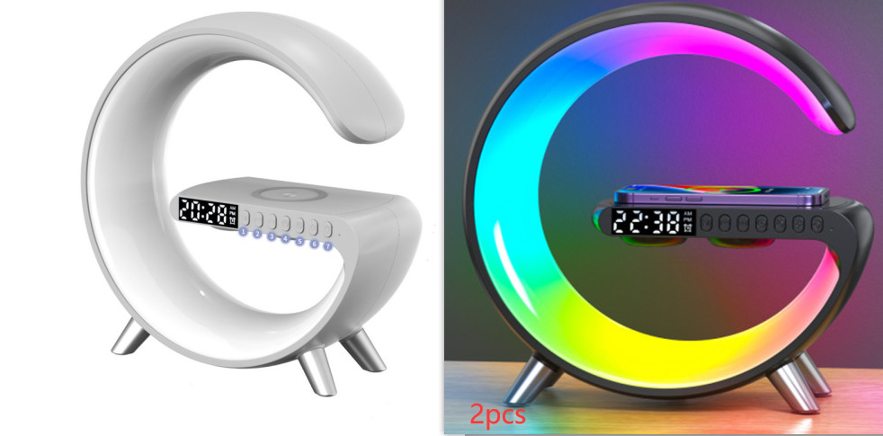 Lampe LED intelligente en forme de G, Bluetooth, chargeur sans fil, lampe d'ambiance, contrôle par application, pour la décoration de la chambre à coucher, nouvelle collection