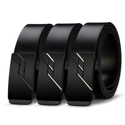 Men's Automatic Leather Buckle Cowhide Casual Business Belt - Versatile Professional