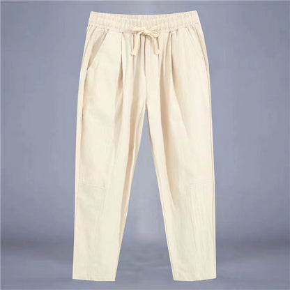 Cotton And Linen Thin Loose Plus Size Sports Straight Pants