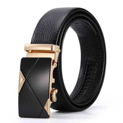 Men's Automatic Leather Buckle Business Belt - Professional Efficiency
