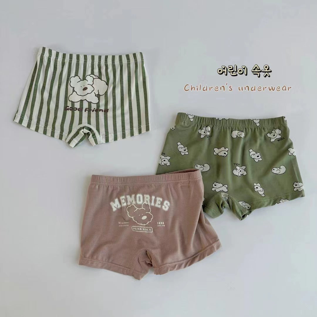 Tredelad uppsättning barnkalsonger Modaltryck Baby Kindergarten Boxershorts