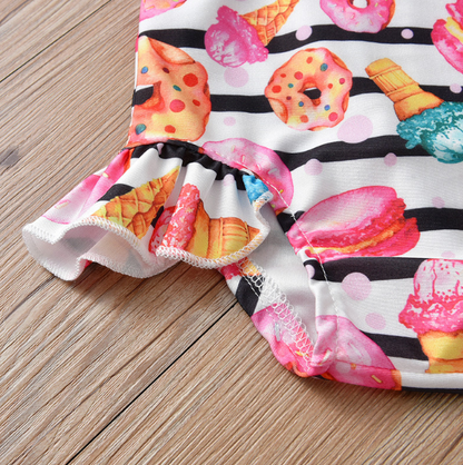 Striped Donut Girl's Swimsuit