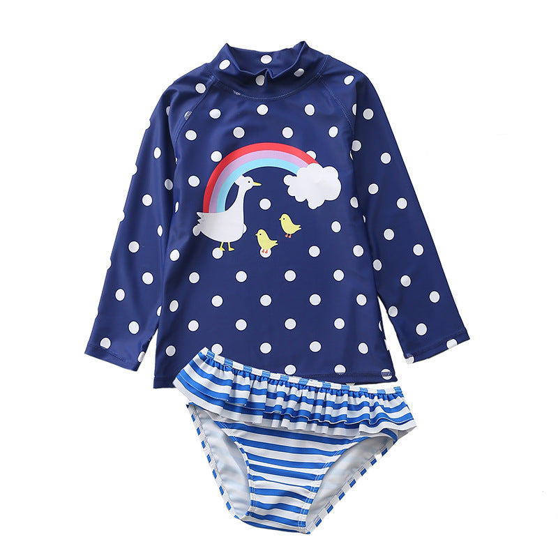 Maillot de bain enfant Protection solaire femme maillot de bain deux pièces fille