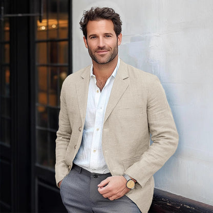Men's Jacket Casual Cotton And Linen Suit