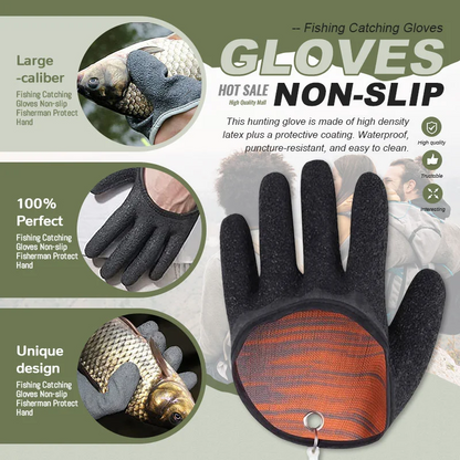 Gants de pêche antidérapants, protègent les mains contre les perforations et les éraflures, pêcheur professionnel, capture de poisson, gants de chasse en Latex, gauche et droite