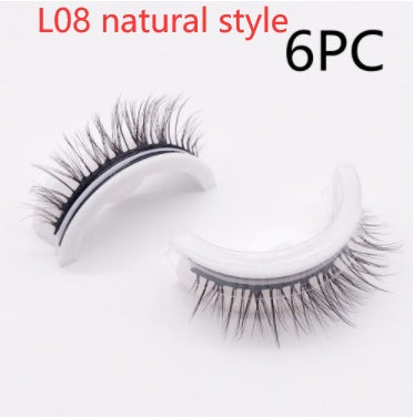 Återanvändbara 3D Mink Lashes naturliga falska ögonfransar Självhäftande falska limmar fria lass Makeup ögonfrans Extens Silk ögonfransar