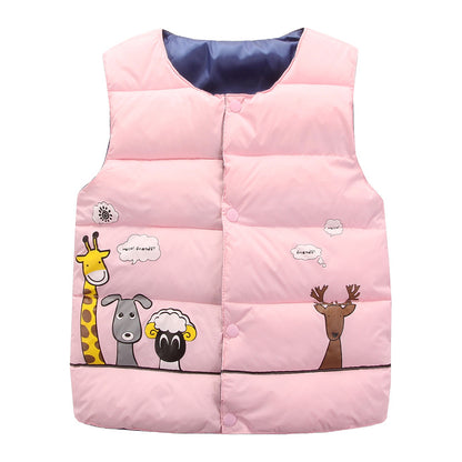 Children's hooded and down padded jacket