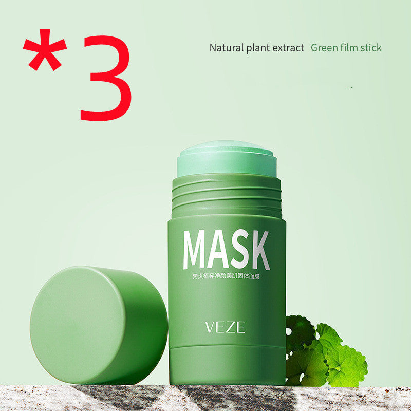 Masque nettoyant solide contrôle de l'huile rétrécit les Pores aux points noirs nettoyage thé vert masque solide boue masque de boue d'aubergine