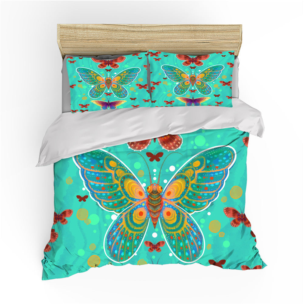 Home Textile Butterfly Quilt Cover Pillowcase