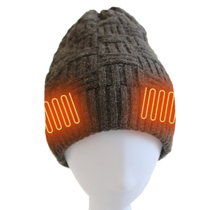 Unisex Fleece Hat Winter Warm Hat USB Uppladdningsbar elvärme hatt för utomhus klättring Ridning Fiske Vandring Tillbehör