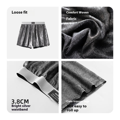 Galaxy Reflective Bright Silver Casual Woven Loose Underwear