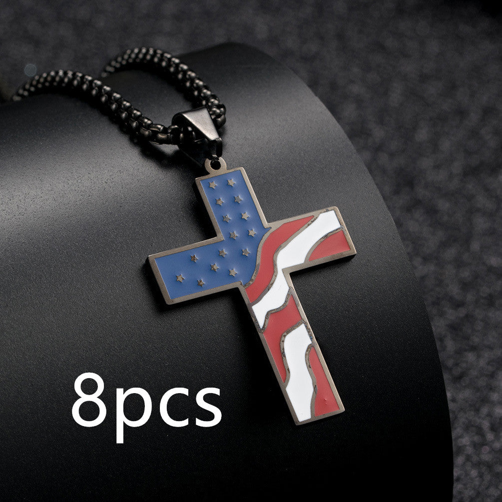 Collier Croix Drapeau