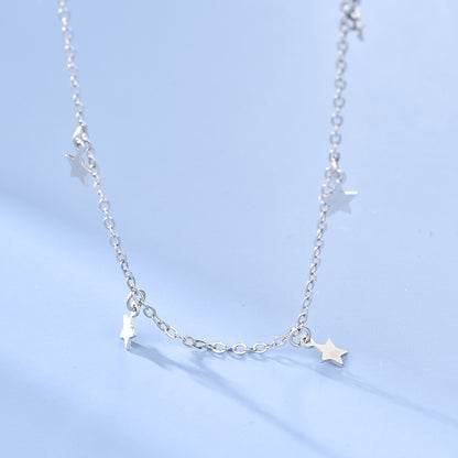 Collier à pampilles étoile en argent S925 pour femmes, Simple