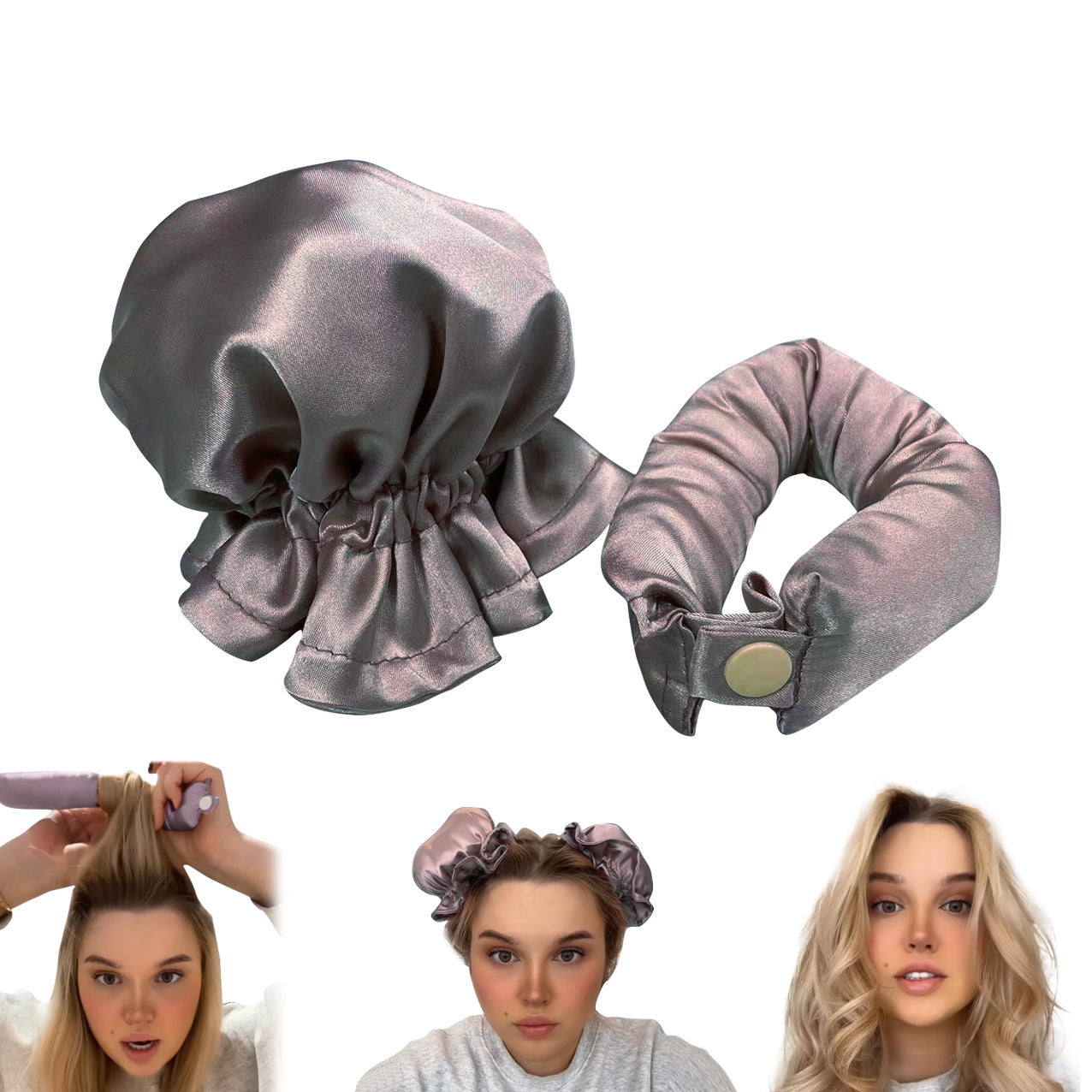 New Heatless Curl Stick With Cloth Cover Cute Ball Head Hair Curler Headband Hair Rollers Wave Form Curling Rod Hair Style Tools Gadgets