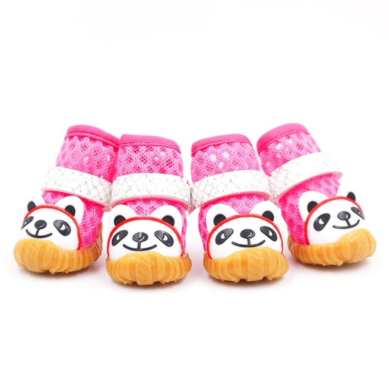 Pet Dog Breathable Mesh Shoes Soft One Pair Four