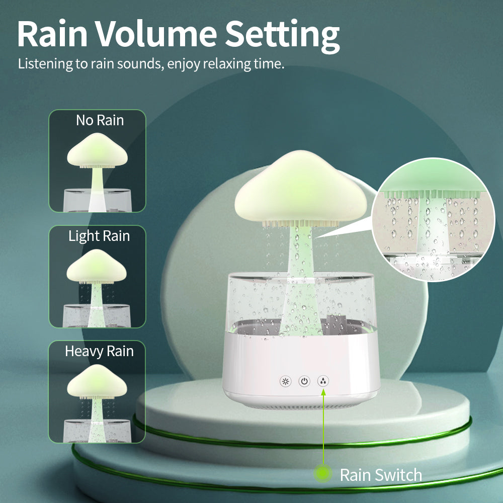 Usine en gros nouveau nuage de pluie USB humidificateur goutte à goutte d'eau champignon nuage de pluie diffuseur goutte d'eau son arôme lampe pour la maison