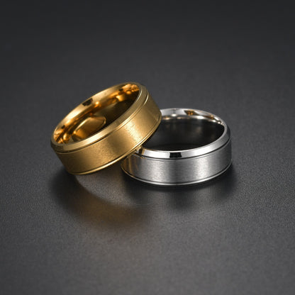 Herrvigselringar Svart silverguld Ren 8MM Ringar