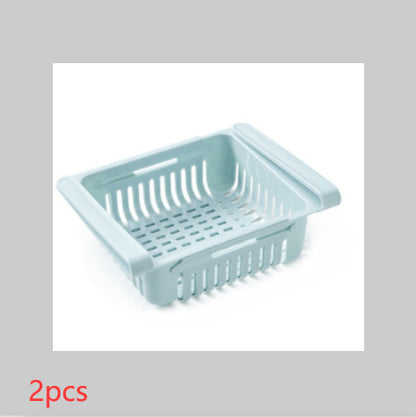 Refrigerator Telescopic Storage Basket Refrigerator Drawer Storage Rack Freshness Preservation Box Freezing Box Storage Rack