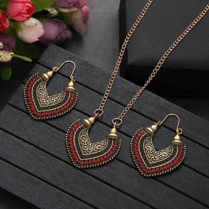 Colored Rope Winding Earrings Necklace Two-piece Set - Stylish & Elegant