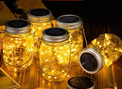 Solar Mason Jar Ljusdekoration Mason Jar Light Outdoor Hanging Light Mason Jar Light String