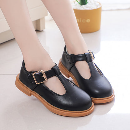 British Student Children Doudou Princess Leather Shoes