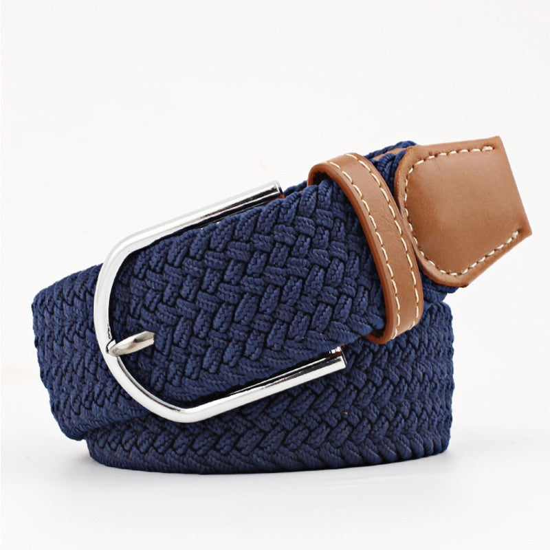 Women's Canvas Student Casual Stretch Braided Needle Buckle Belt - Youthful Confidence