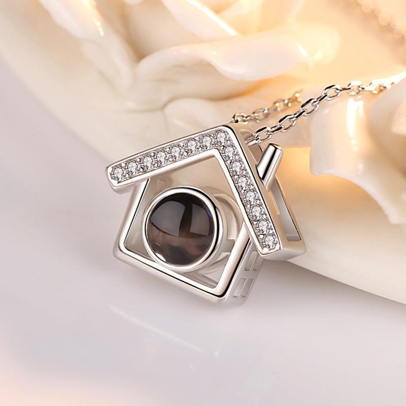 Mode 100 langues je t'aime Projection Couple pendentif rond romantique amour mémoire amoureux de mariage collier cadeaux 