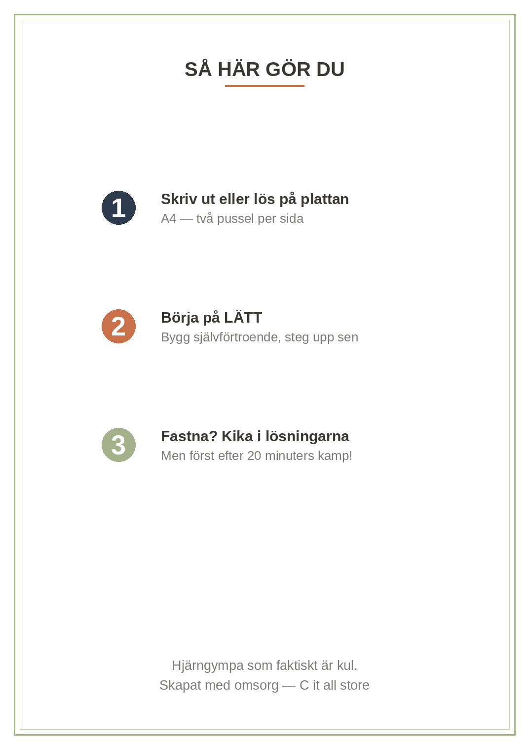 Sudoku-boken vol. 1 — 60 pussel lätt/medel/svår + lösningar (printbar PDF)