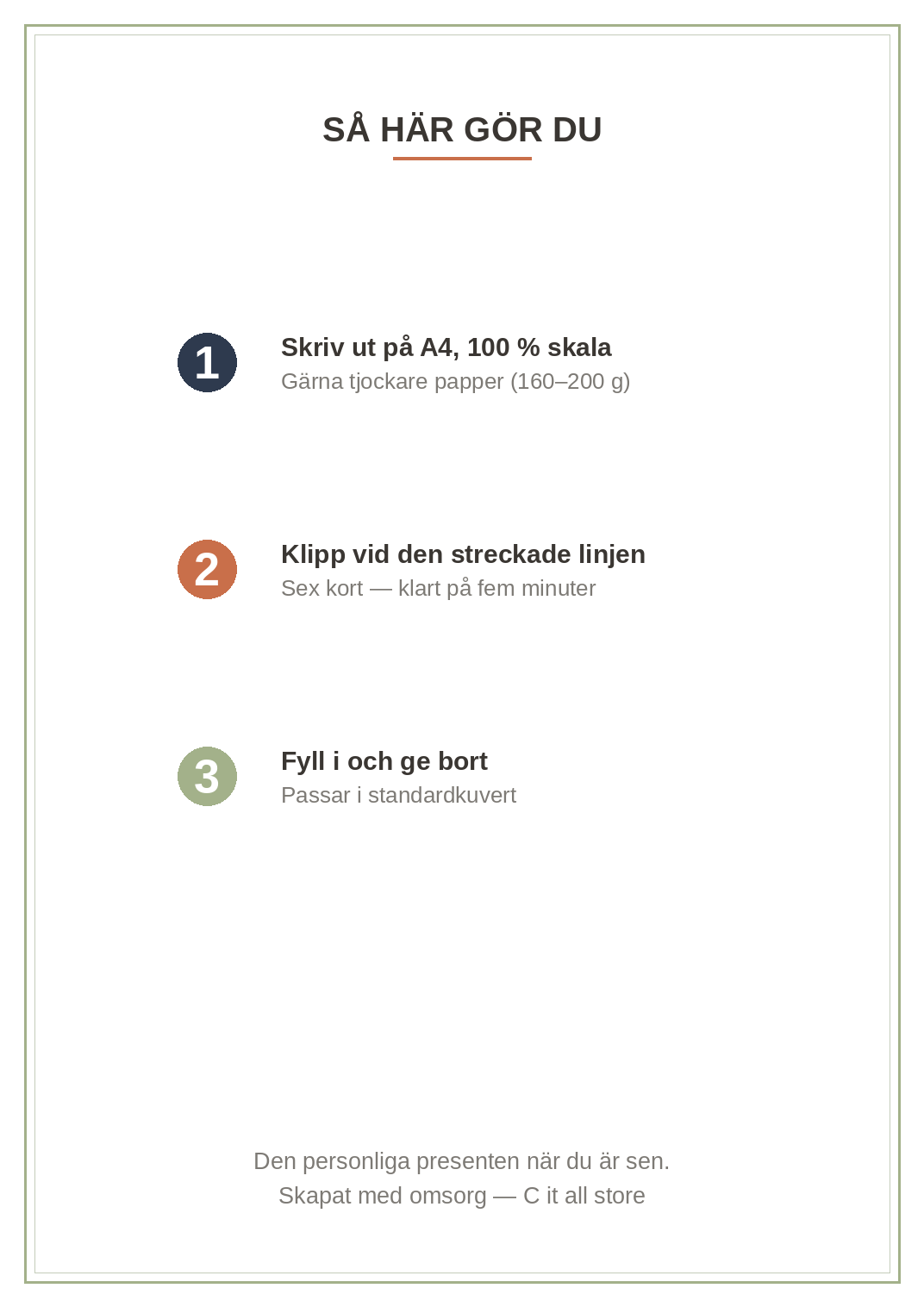 Presentkort-mallar jul — 6 printbara designer att fylla i (PDF)
