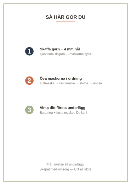Virka-skola vol. 1 — luftmaska, fast maska, stolpe & magisk ring + första projektet (printbar PDF)