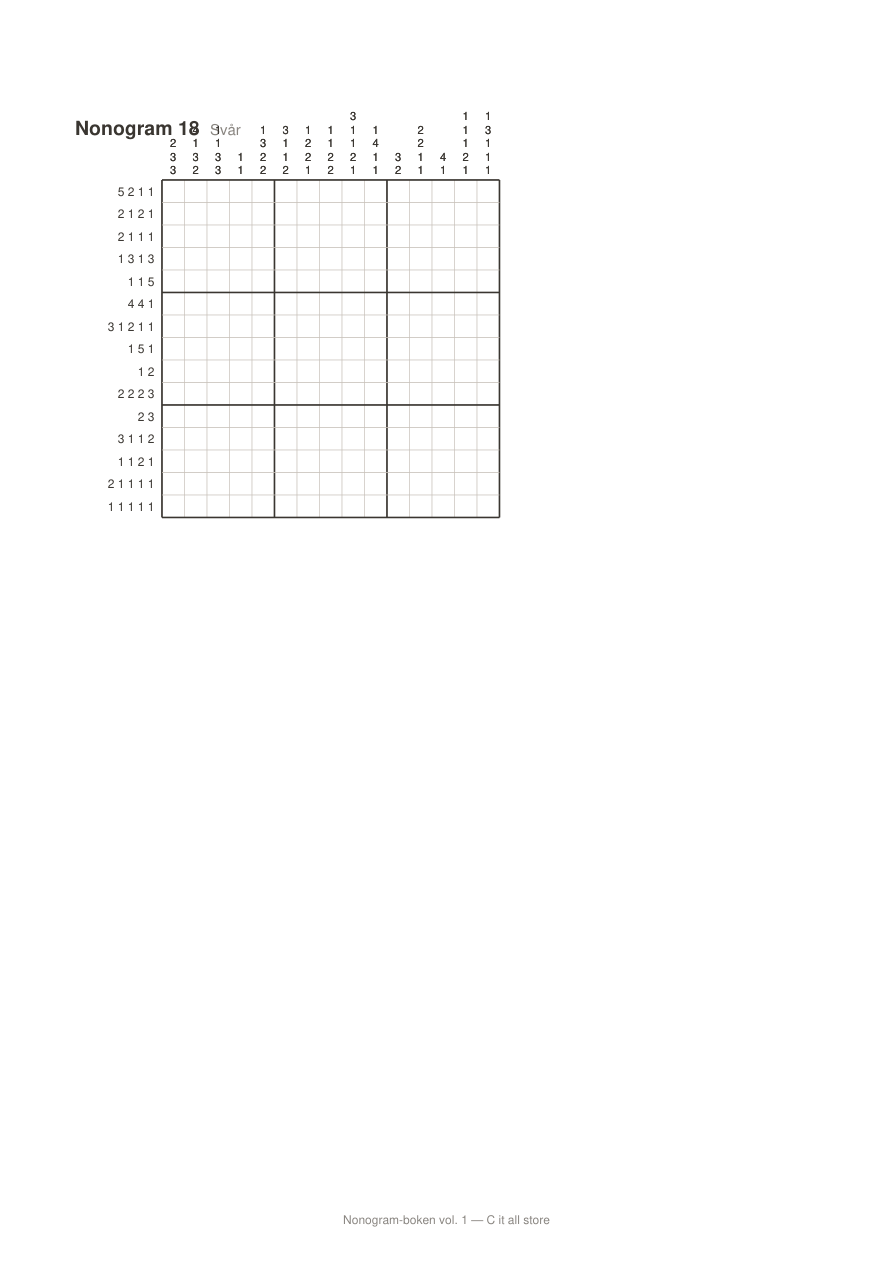 Nonogram-boken vol. 1 — 24 bildpussel med lösningar (printbar PDF)