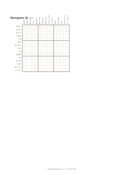 Nonogram-boken vol. 1 — 24 bildpussel med lösningar (printbar PDF)