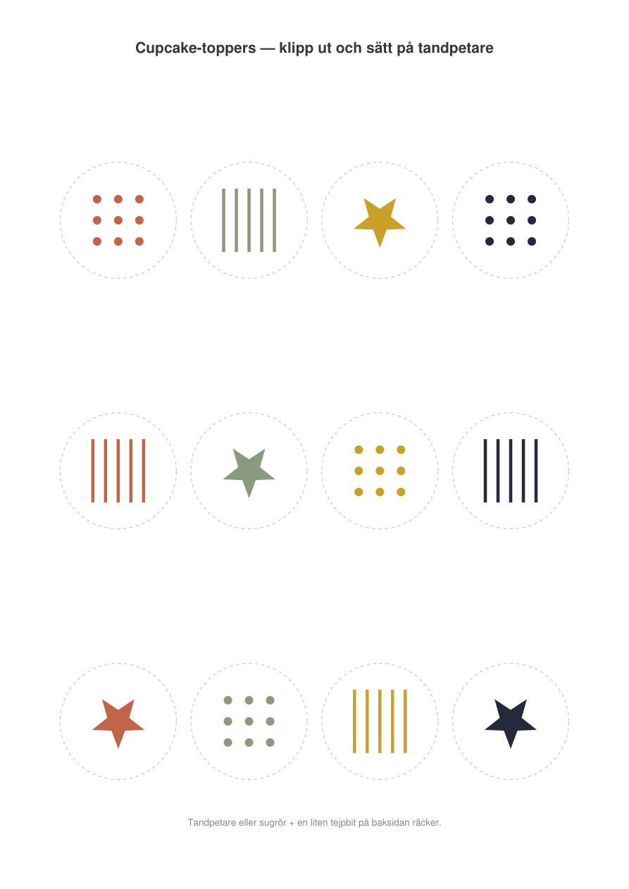 Barnkalas-paketet — inbjudningar, GRATTIS-banner & cupcake-toppers (printbar PDF)