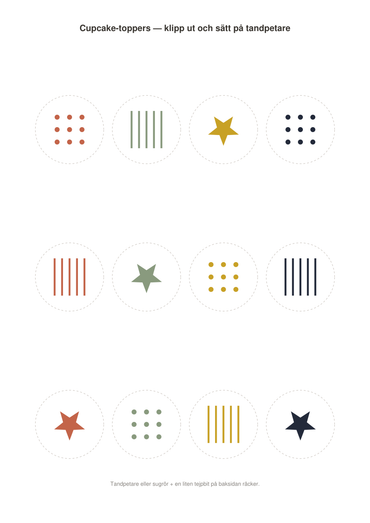 Barnkalas-paketet — inbjudningar, GRATTIS-banner & cupcake-toppers (printbar PDF)