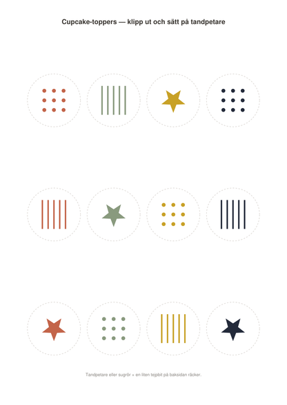 Barnkalas-paketet — inbjudningar, GRATTIS-banner & cupcake-toppers (printbar PDF)