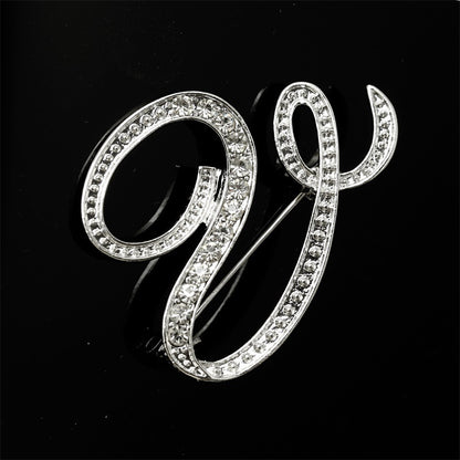 26 English Alphabet Brooches With Diamonds