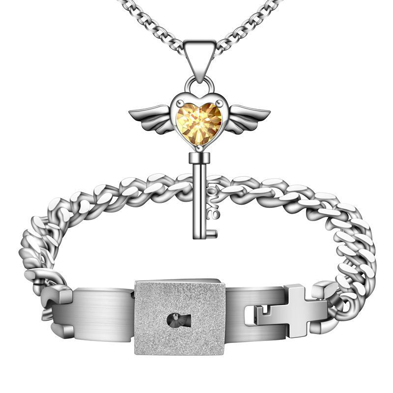 Concentric Lock Bracelet & Necklace Set - Premium Quality
