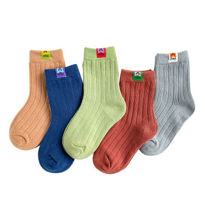 Embroidered striped baby socks cute animal baby cotton socks