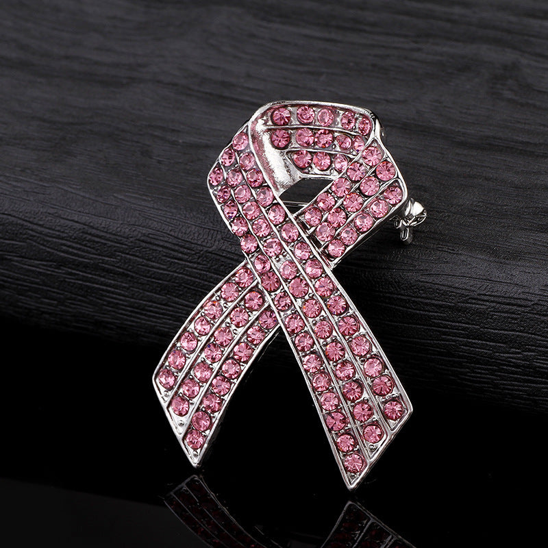 Pink ribbon brooch