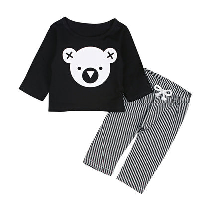 Koala Top Striped Pants Two Piece Kids Set