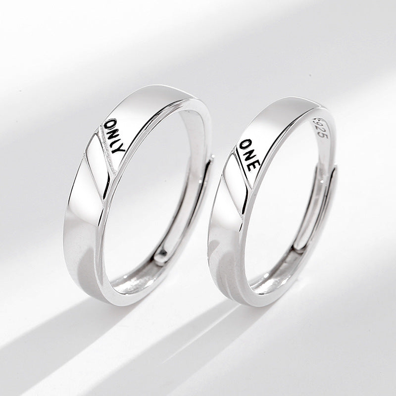 Fashion Simple Sterling Silver Couple Rings For Men And Women