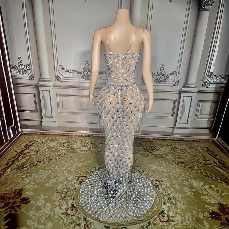 Elegant Fishtail Gown - No Back Design
