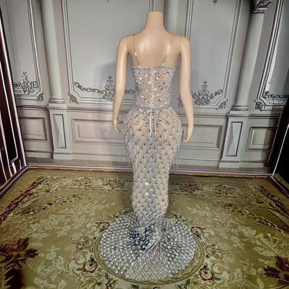 Elegant Fishtail Gown - No Back Design
