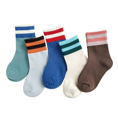 Embroidered striped baby socks cute animal baby cotton socks