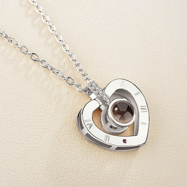 Mode 100 langues je t'aime Projection Couple pendentif rond romantique amour mémoire amoureux de mariage collier cadeaux 