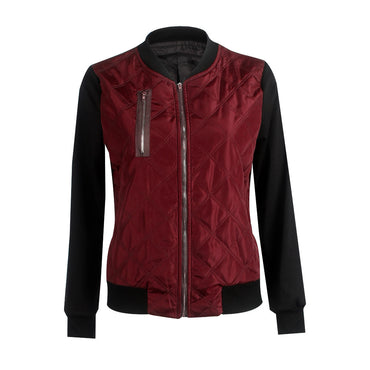 autumn and winter new solid color fashion zipped cotton jacket women jacket