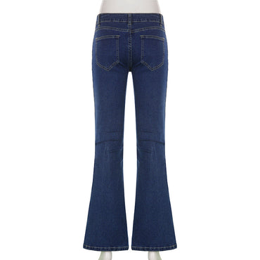 Blue Low Waist Commuter Pants Girl