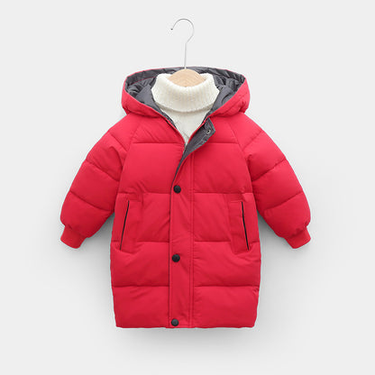 Children's down padded jacket thick mid-length